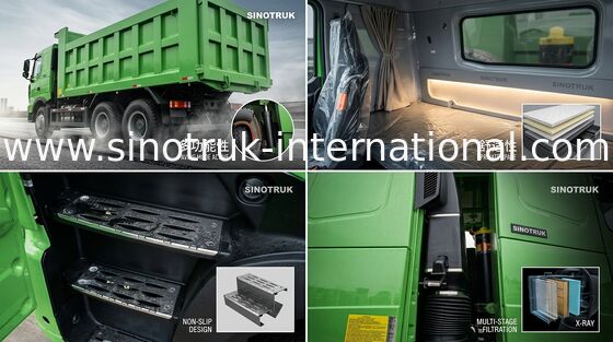 SINOTRUK HOWOのダンプ トラックA7のRHD前部持ち上がる油圧装置30 - 40トンの6X4