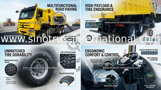290HP LHD 6x4のダンプ トラックSINOTRUK HOWOを使用して構造鉱山