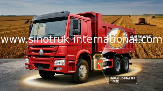 小屋が付いているSINOTRUK HOWOのダンプカーのダンプ トラック4ポイント全浮動の空気懸濁液