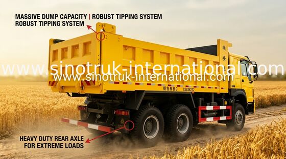 ダンプカーのダンプ Sino Howo は建築材の輸送のための 6X4 10-25 CBM をトラックで運びます
