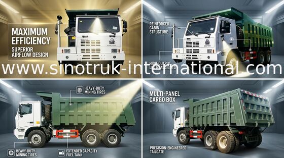 一方的な高力骨組タクシーが付いている頑丈なダンプカーのダンプ トラック LHD
