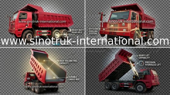 ダンプカーのダンプ トラック SINOTRUK HOWO 70 採鉱 LHD 6X4 371HP 70tons ZZ5707S3840AJ