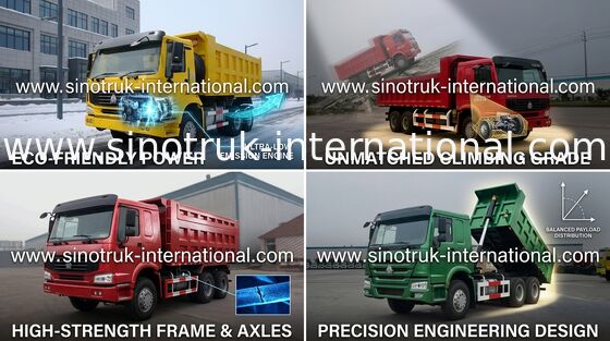 SINOTRUK HOWO のダンプカーのダンプ トラック 10wheels LHD 371HP 25tons 10-25CBM ZZ3257N3847A