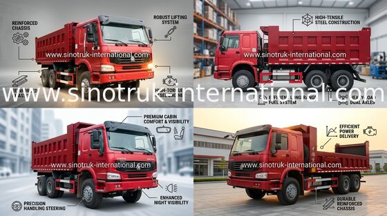 SINOTRUK HOWO のダンプカーのダンプ トラック 6X4 10-25cbm の負荷 30tons 商品 ZZ3257N3647A
