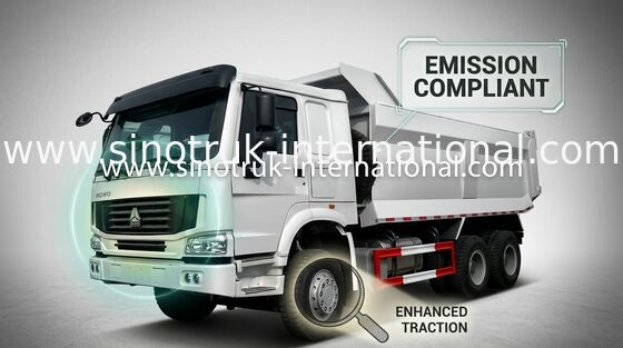 ダンプカーのダンプ トラック SINOTRUK HOWO 10 は 10-25cubic メートルの負荷 25-40tons 商品を動かします