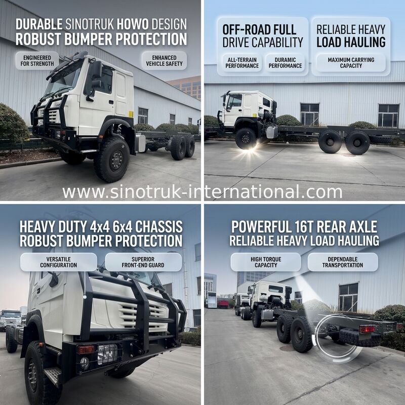 SINOTRUK HOWO 6X6 全輪駆動トラックシャーシ カーゴシャーシ バンパー付き
