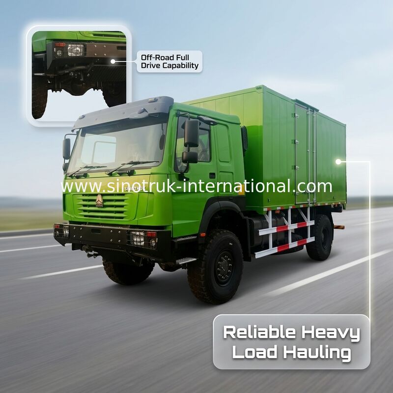 4X4 LHD貨物トラック 貨物タンク5000*2300*2300mm 16T 後部軸 重荷輸送用