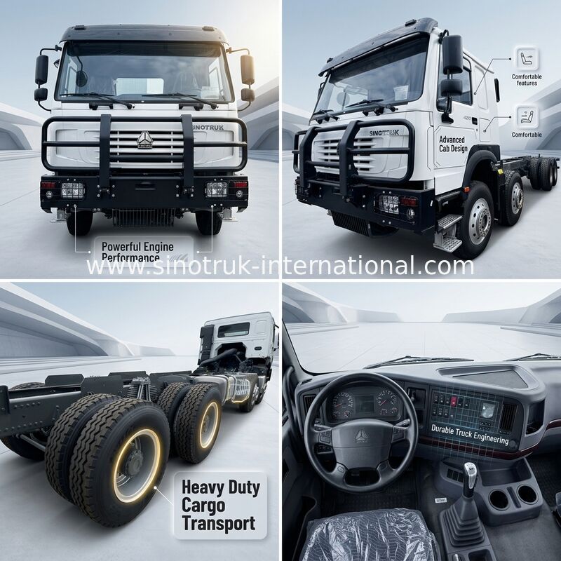 中国重汽 HOWO 8X4 カーゴトラック 400馬力 12輪 ゴーストフェイスキャブ