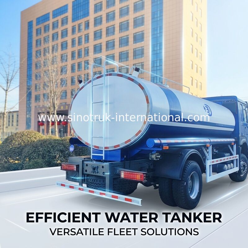 SINOTRUK HOWO 4x2 300HP 10m3の水タンクボディを持つ青いシャーシ