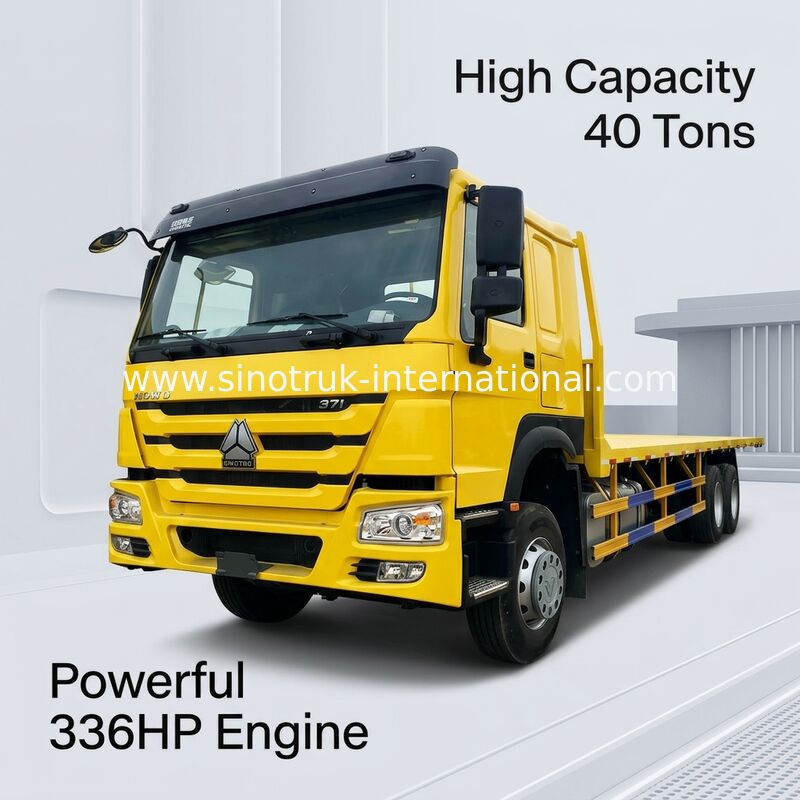 ZZ1257N4641W 336HP SINOTRUKの平床式トレーラーの貨物トラック