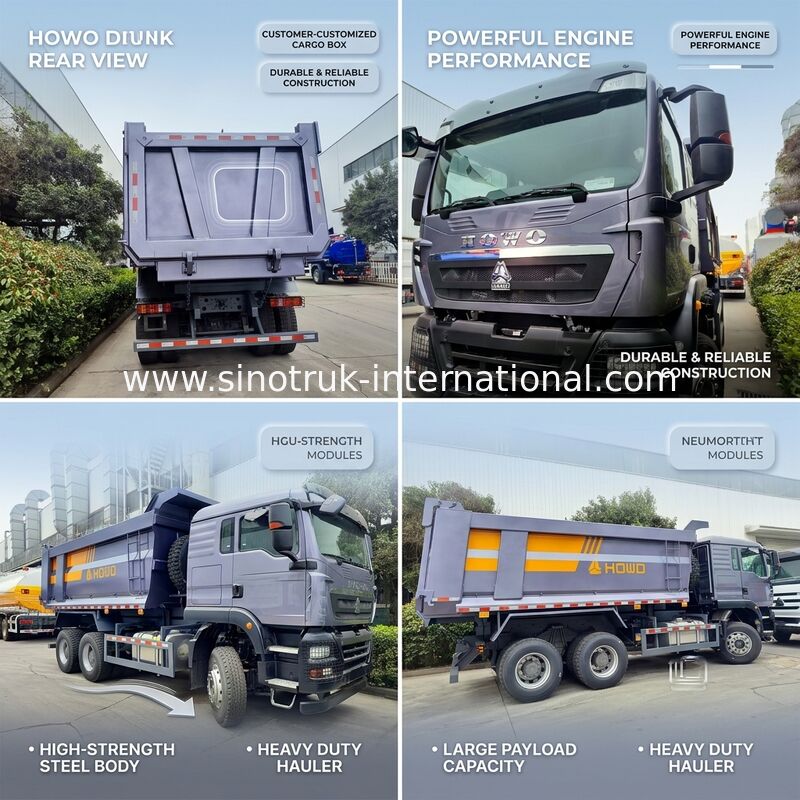 SINOTRUK 重荷運搬機 TX ターパーダンプトラック 380HP エンジン,30-40トンの負荷容量と中途半端な持ち上げタイプ