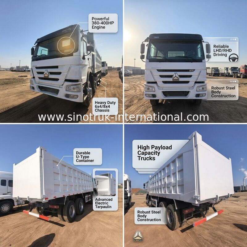 375馬力 40~50トンの荷重容量と7300mmの貨物箱長さのタンカー