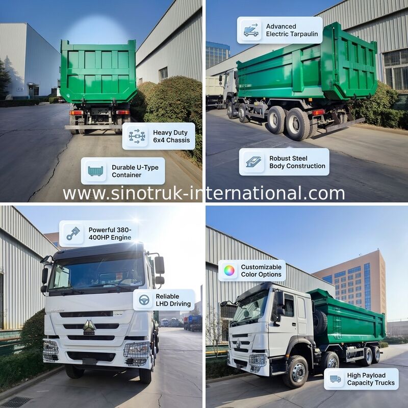 高耐久性 400馬力 ダンプトラック、26立方メートル U字型ペイロード容量