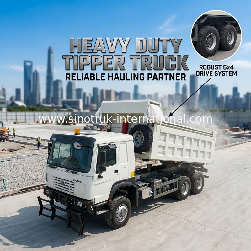 SINOTRUK 371HP 6 × 6 RHD HOWOダンプトラック ホワイト 19-20CBM フロントリフティング 完全駆動,タランパウリン,ギアナで人気のあるモデル