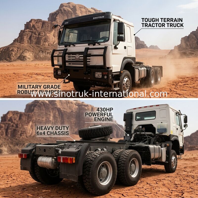 SINOTRUK 430馬力 6 × 4 トラクター 軍事バンパー