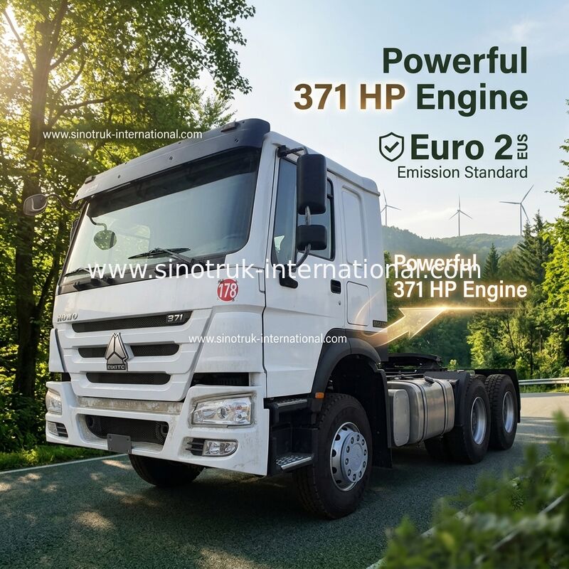 HOWO A7 中古 トラクター トラック LHD 6X4 ユーロ 2 371 HP 動力補助水力ステアリング 白