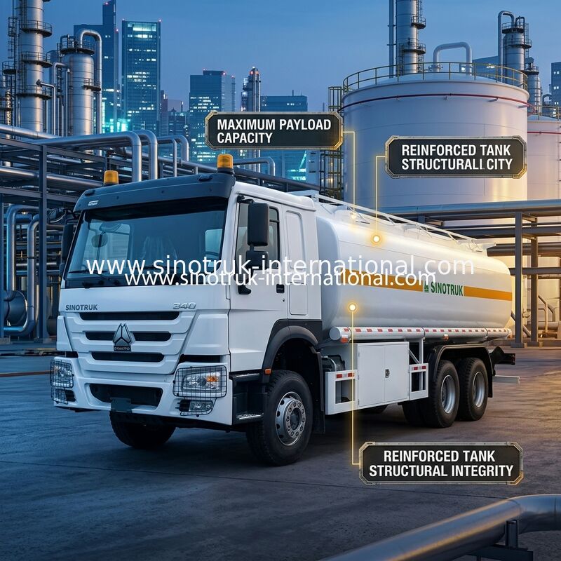 シノトルク ホウ 20CBM 燃料タンク トラック 10輪 340HP 6 × 4 多重コンパートメント
