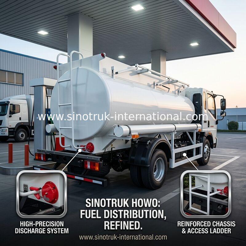 SINOTRUK HOWO 4X2 6ホイール オイルタンクトラック 5-6CBM 流量計付きシングルビン