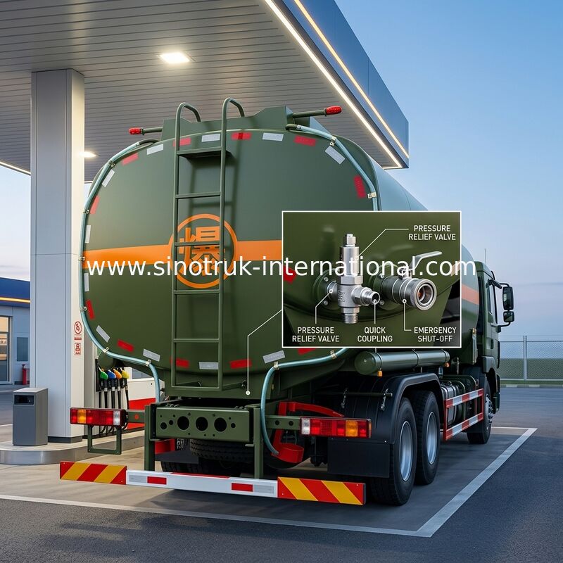 移動式給油車の石油タンカーに燃料を補給するSINOTRUK 30CBMの石油燃料のタンク車コンピュータ