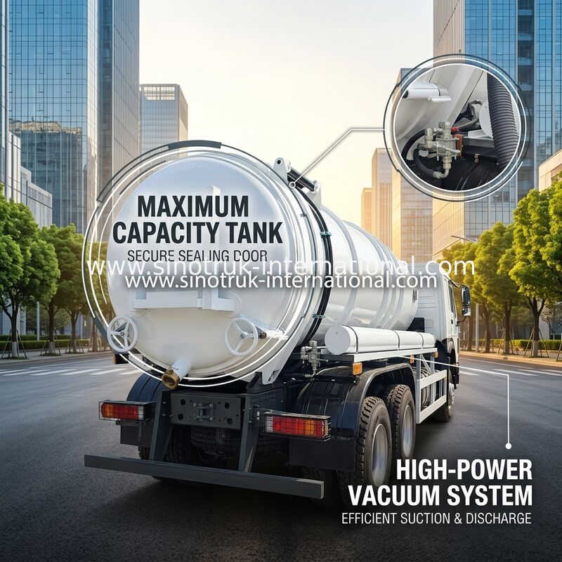 HOWO 6*4 16CBM 380HP 汚水清掃車 高出力性能が効率的な多機能清掃ソリューションを実現
