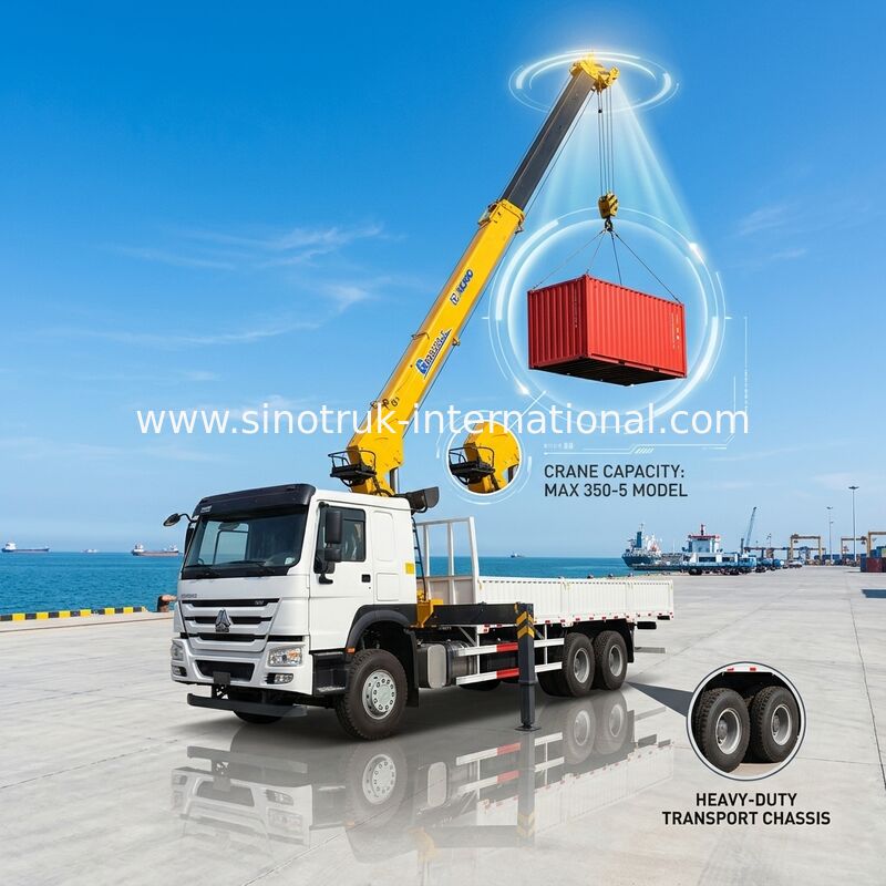 HOWO トラック 搭載 クレーン 装備 12 トン XCMG 持ち上げ用 6X4 LHD 400HP
