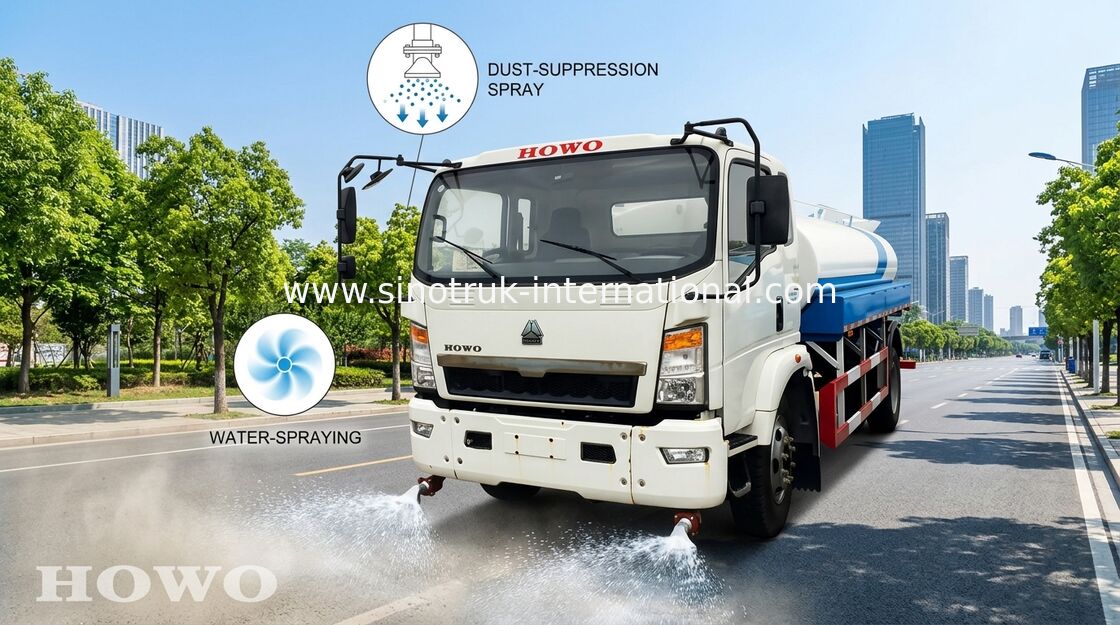 トラック5を振りかけます- 8CBM SINOTRUK HOWOの道の洗い流すことのための軽量トラックのシャーシ