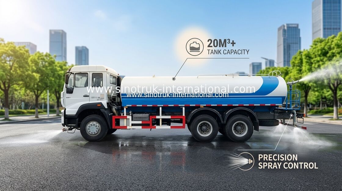 5000ガロンの給水車SINOTRUK 11.00R20の放射状のタイヤ9920の× 2496の× 3550のMm