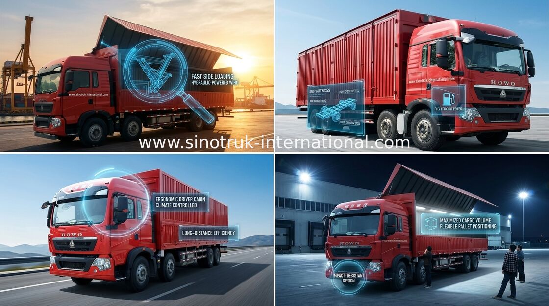 SINOTRUK HOWO T5G WingヴァンCargo Truck 8X4 12はLHDの人エンジンEuro4 336HPを動かします
