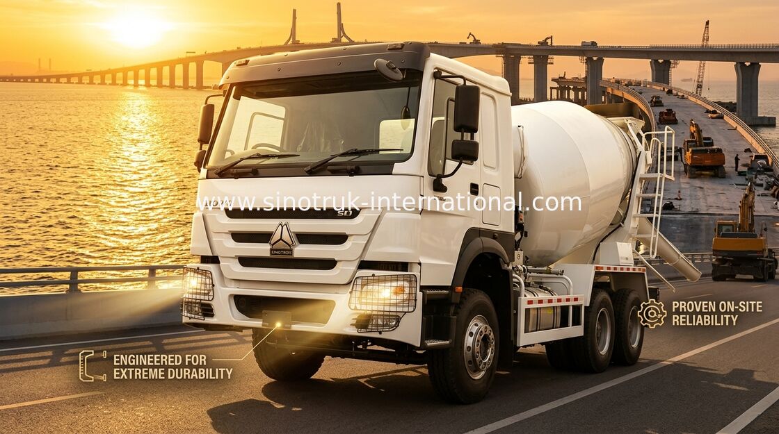 高馬力 400HP HOWO ミキサートラック 6-12CBM LHD 6×4 10輪