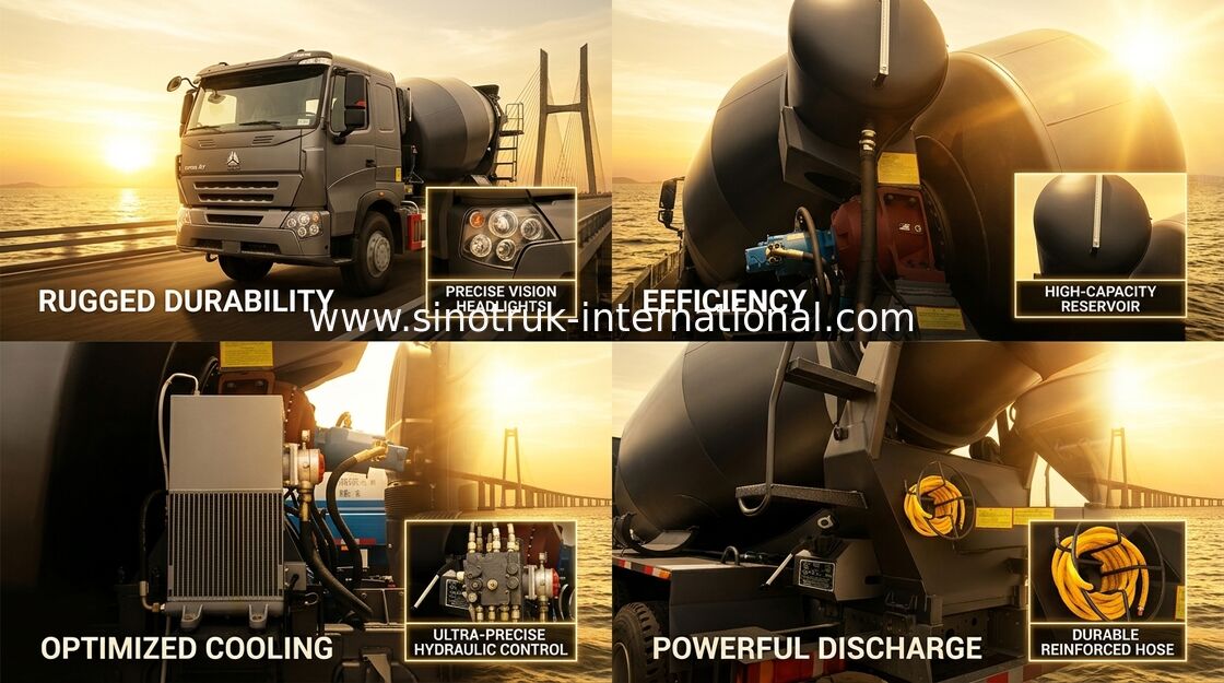 SINOTRUK 国際的な HOWO A7 のトラックミキサのトラック 10CBM 371HP 6X4 LHD