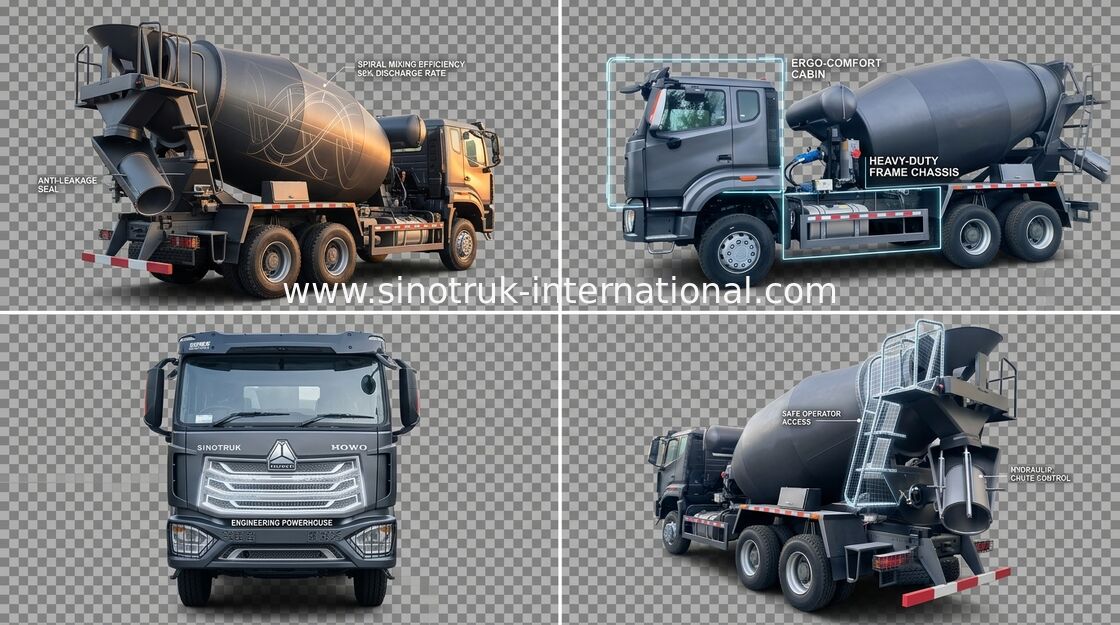 シノトルク ホウ N7 コンクリートミキサー トラック 6-10CBM 6 X 4 ユーロ 2 380HP