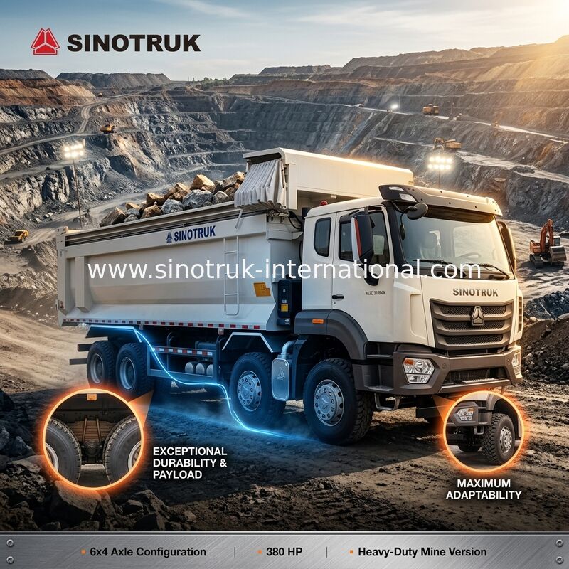 シノトルクホハン 新型HOWO ターパーダンプトラック N7 6 × 4 10 ホイール 380HP RHD U型 オートマティックタンパウリン