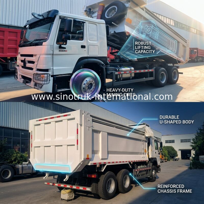 シノトルク ホウ・ティッパー・ダンプトラック 400HP 6 × 4 U形トレイ