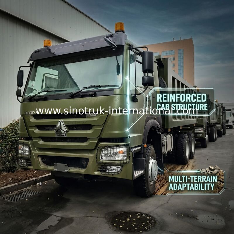SINOTRUK HOWO 400HP グリーンティッパーダンプトラック RHD 6×4 12ホイール 高馬力