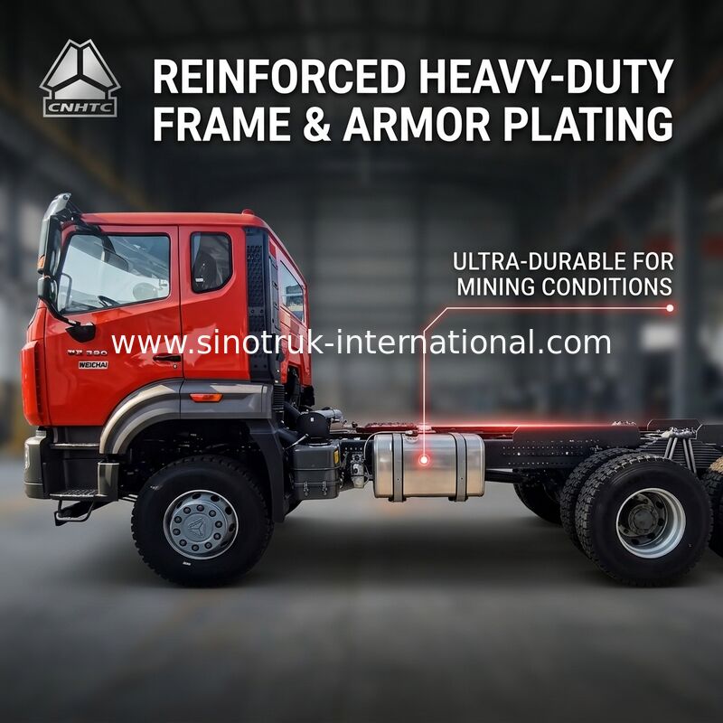 シノトルク 新型ホウ・ティッパー・ダンプ・トラック シャーシ ウェイチャイ エンジン 6 × 4 LHD オレンジ色