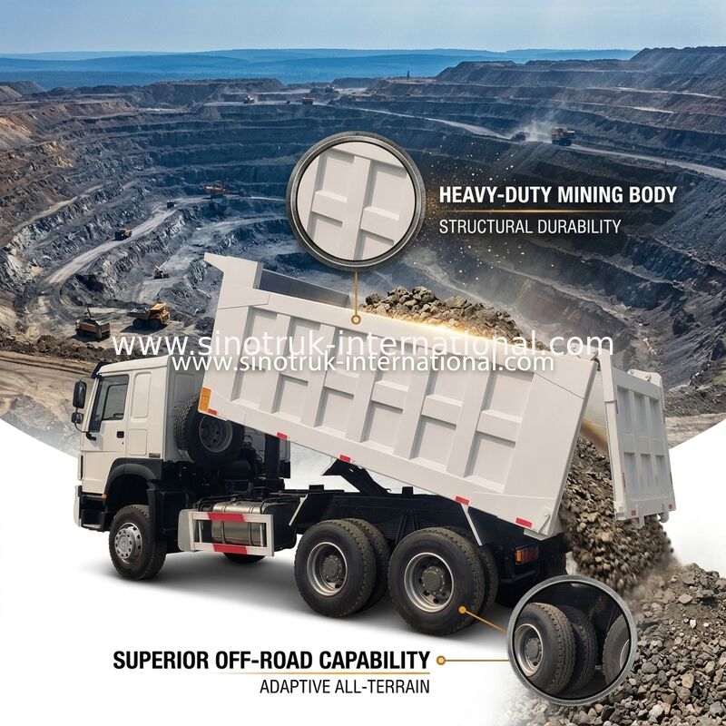 シノトルク ホウ 中古 トンパー ダンプ トラック 371HP または 375HP 6 × 4 リフォーム