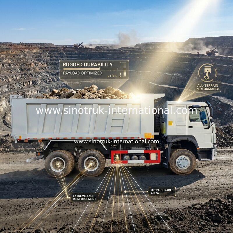 RHD 6×6 10ホイール ホワイト HOWO ティッパー トラック フルドライブ 高馬力 380HP
