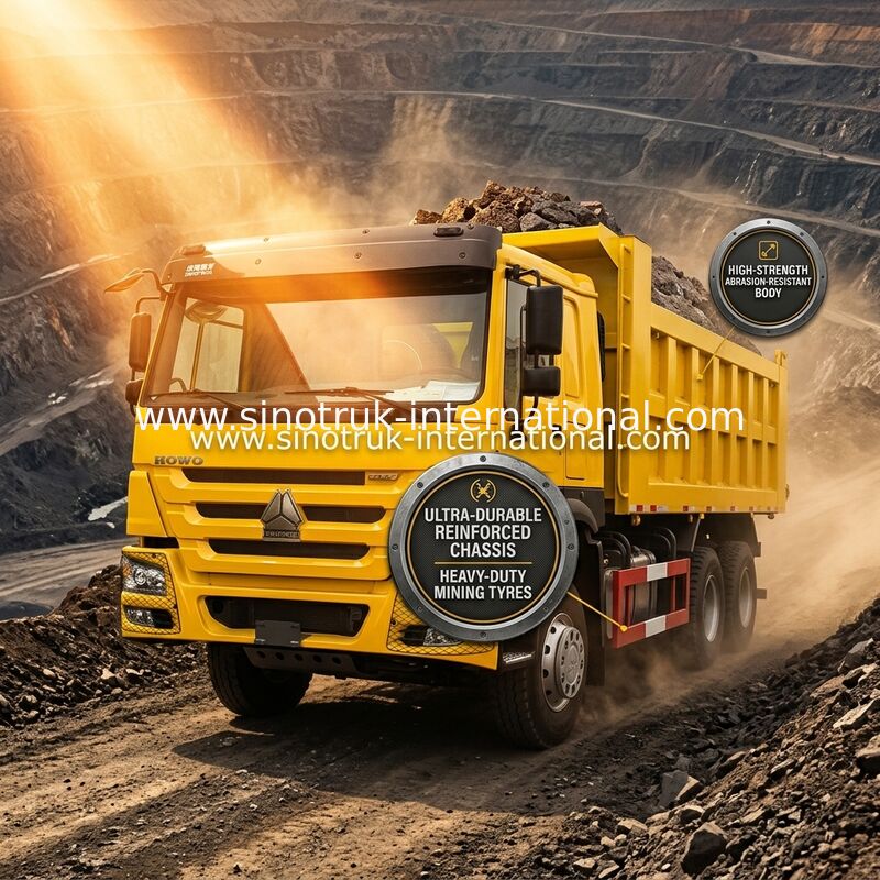 Sinotruk Howoのダンプカーのダンプ トラック10Wheels 400Hp 6の× 4の中間の持ち上がる黄色