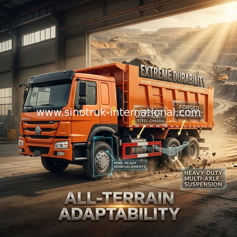 シノトルク ホウ・ティッパー・ダンプトラック ウェイチャイ 380HP 6 × 4 5200 - 5800mm 輸出用