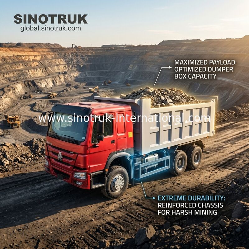 シノトルク ホウ・ティッパーダンプトラック 400HP 6 × 4 20CBM フロントリフティング 水力シリンダー