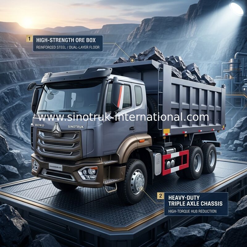 シノトラック 新型ホウ・ティッパー・ダンプトラック 6 × 4 10輪 380hp 輸出用