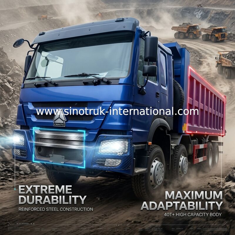 SINOTRUK青いHOWO 400HP 8×4のダンプカーのダンプ トラックLHD