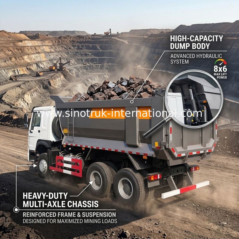 ダンプカーのダンプ トラックSINOTRUK HOWO 25t 336HP 6X4 LHD 10 - 25CBM ZZ3257N3647A