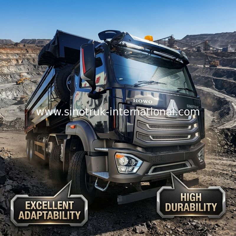 LHD 8×4 10wheels HOWOのダンプカーのダンプ トラックの高い馬力371HP