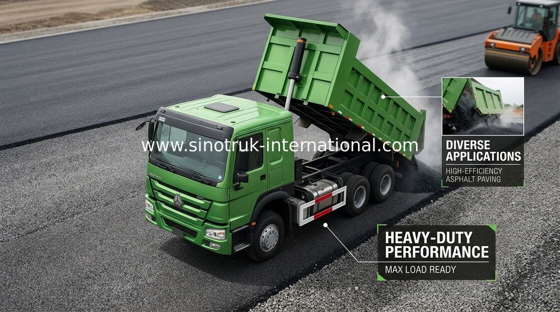 SINOTRUK HOWOのダンプ トラックのシャーシ371HP 8X4 LHD商業ダンプ トラック31トンの28CBMの