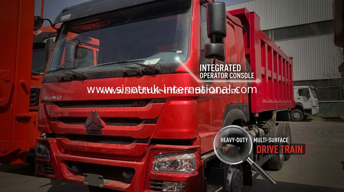 赤い色SINOTRUK HOWO 6x4のダンプ トラック266HP LHDのタイプ