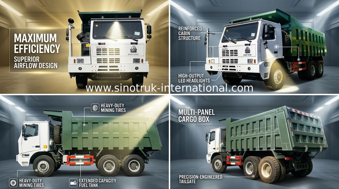 一方的な高力骨組タクシーが付いている頑丈なダンプカーのダンプ トラック LHD