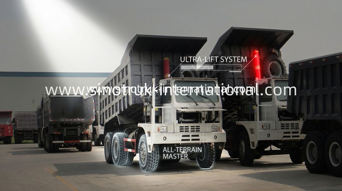 容量 70 トンのの高い剛性率の貨物ボディ LHD 6X4 10 車輪のダンプ トラック