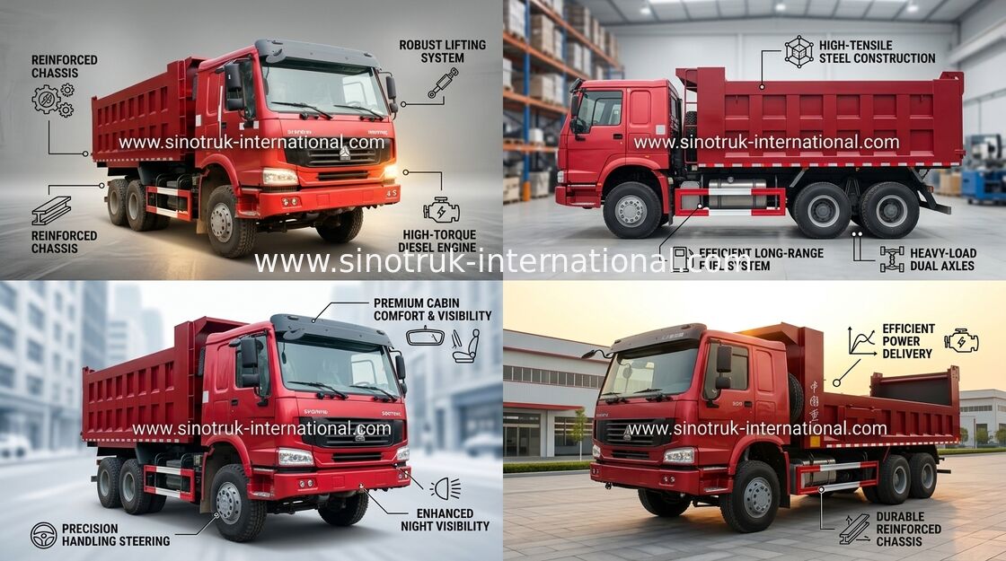SINOTRUK HOWO のダンプカーのダンプ トラック 6X4 10-25cbm の負荷 30tons 商品 ZZ3257N3647A