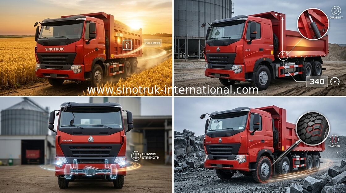 ZZ3257N3847N1 を採鉱するための SINOTRUK のダンプカーのダンプ トラック HOWO A7 371HP エンジン